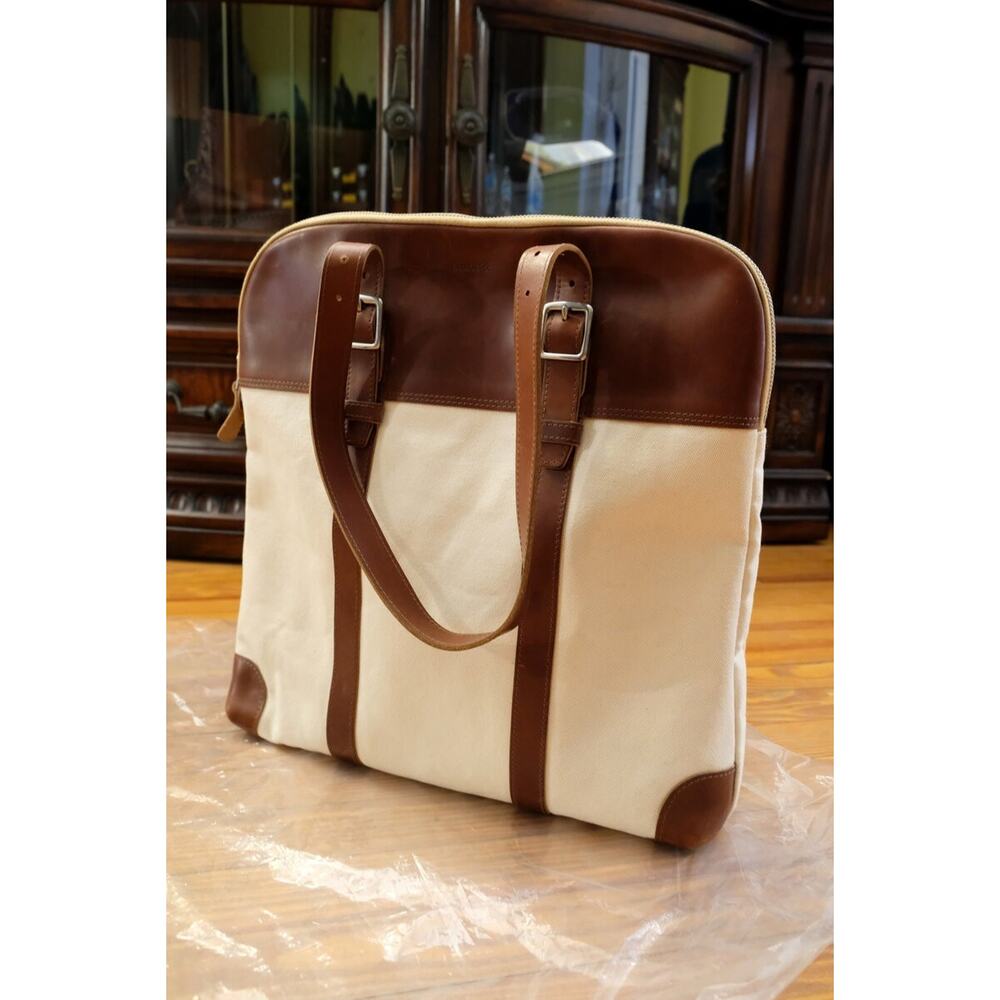 Billykirk Leather and Canvas Slim Padded Tote